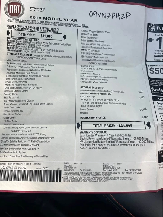 2014 Fiat 500 - Image 19 of 20