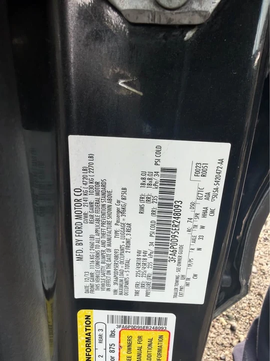 2014 Ford Fusion 2nd Gen - Image 14 of 15