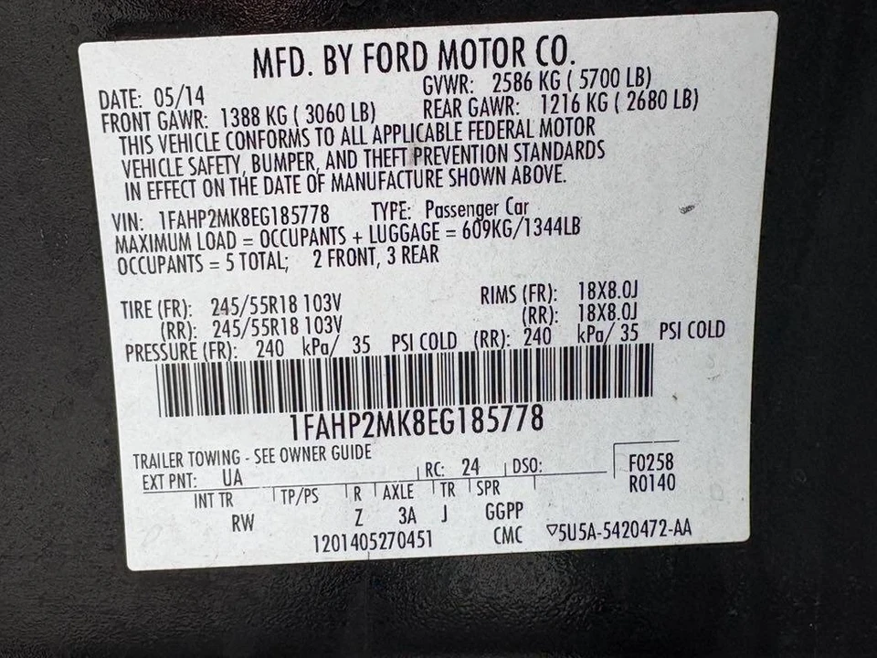 2014 Ford Taurus 5th Gen - Image 17 of 17