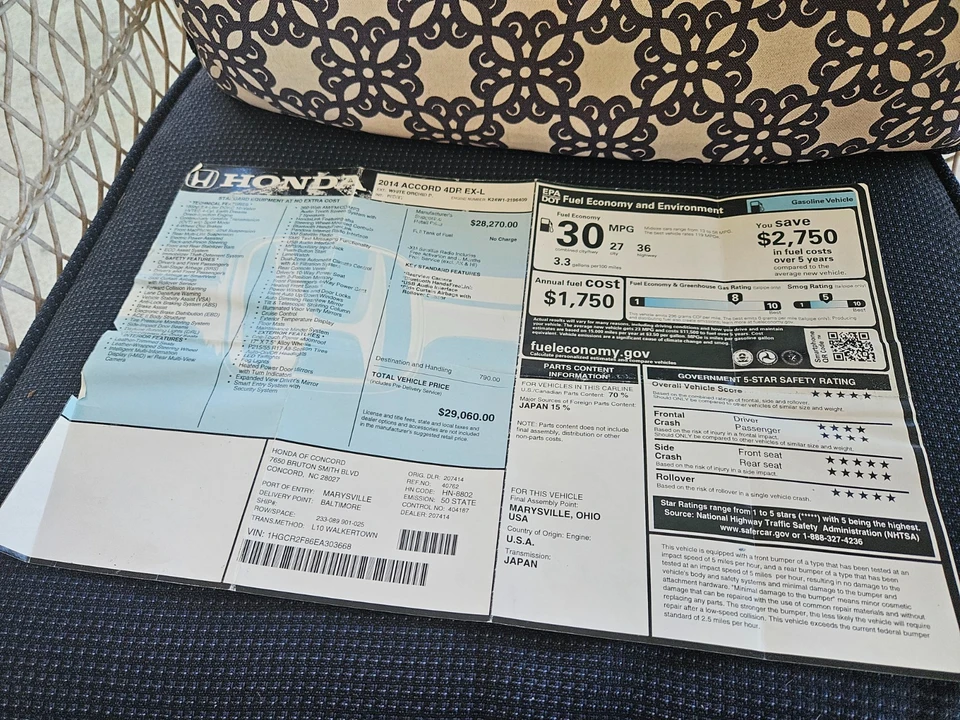 2014 Honda Accord 9th Gen - Image 17 of 18