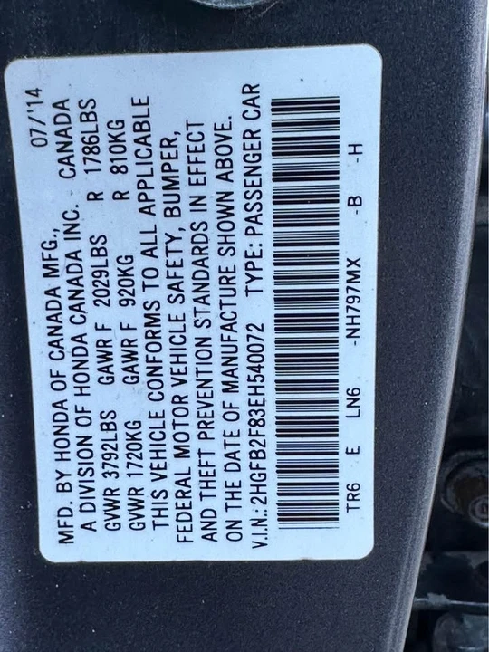 2014 Honda Civic 9th Gen - Image 17 of 17