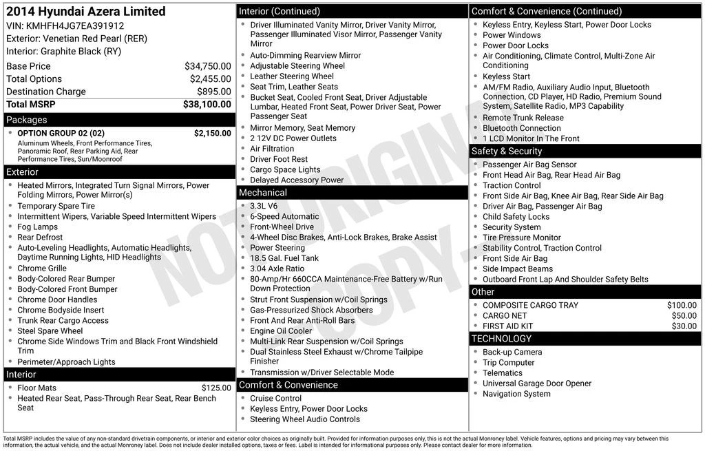 2014 Hyundai Azera - Image 4 of 12