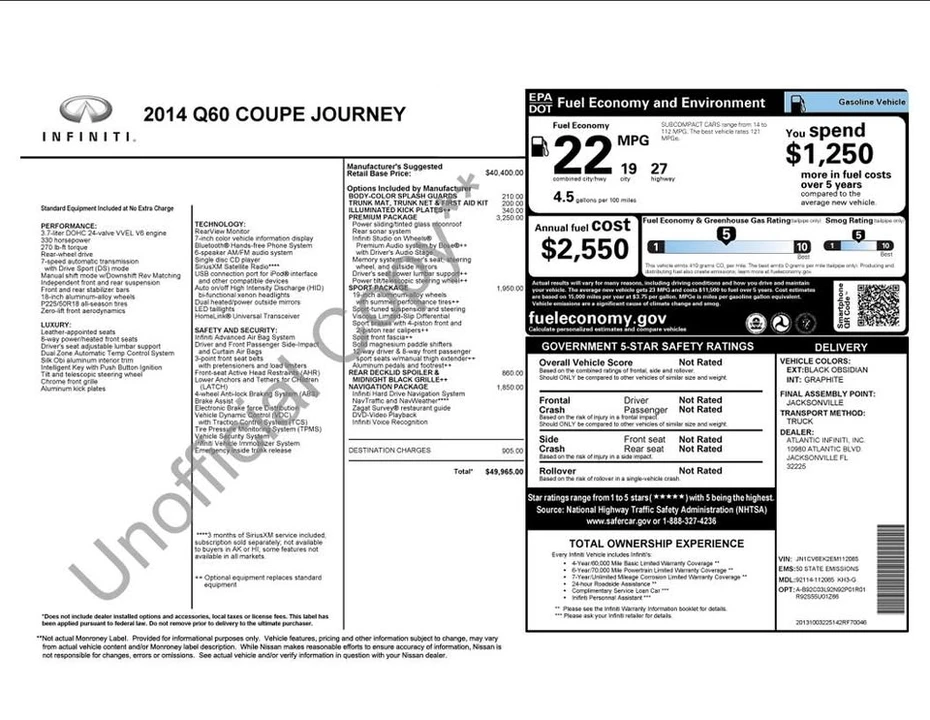 2014 Infiniti Q60 - Image 18 of 18