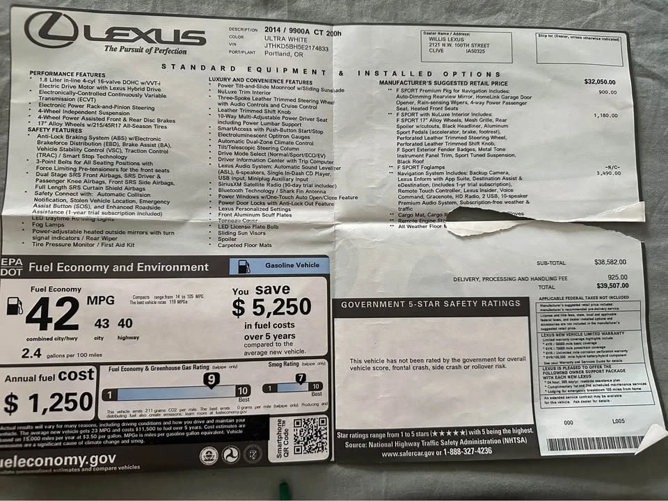2014 Lexus CT - Image 14 of 16