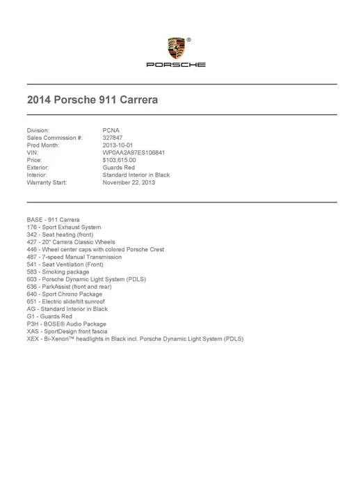2014 Porsche 991 Carrera - Image 4 of 4