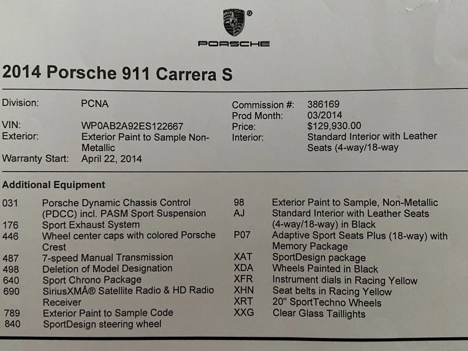 2012 Porsche 991 Carrera S - Image 2 of 2