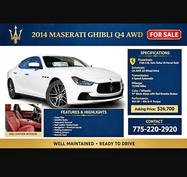 2014 Maserati Ghibli AWD Q4
