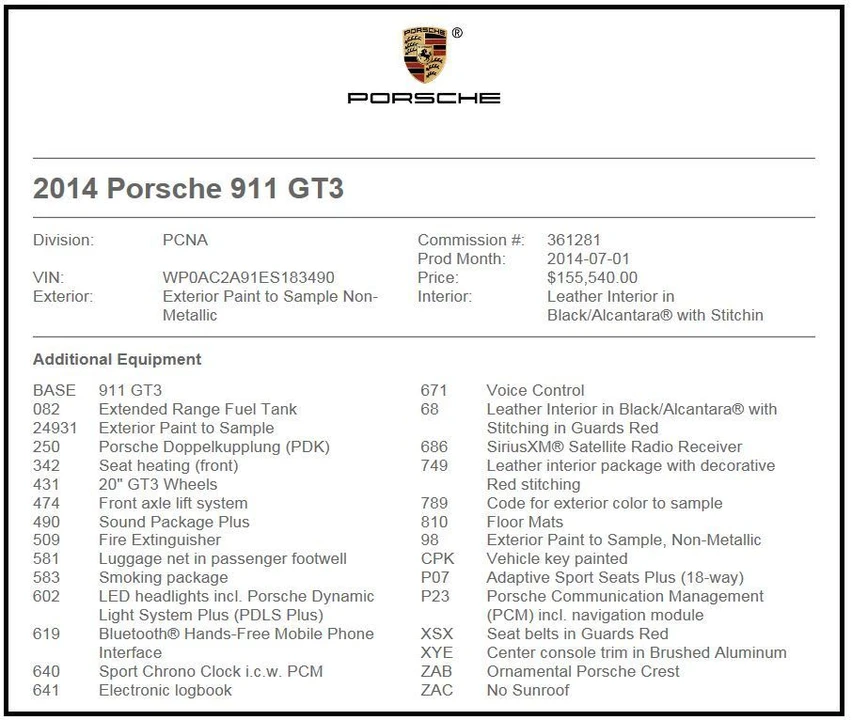 2014 Porsche 991 GT3 - Image 3 of 9