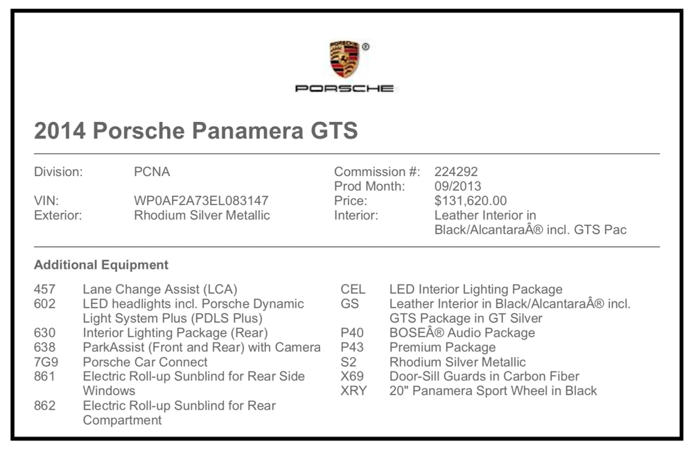 2014 Porsche 970 Panamera GTS - Image 13 of 13