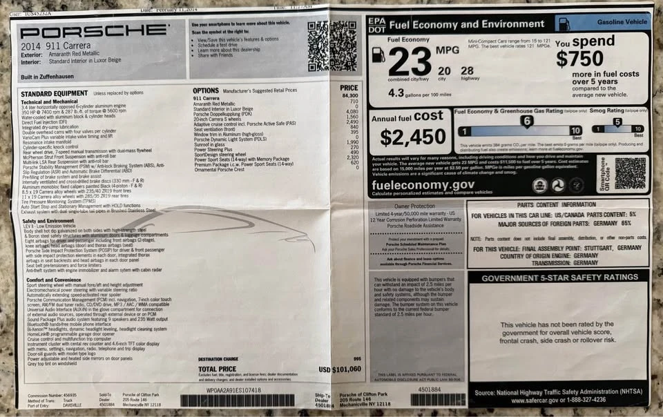 2014 Porsche 991 Carrera - Image 2 of 20