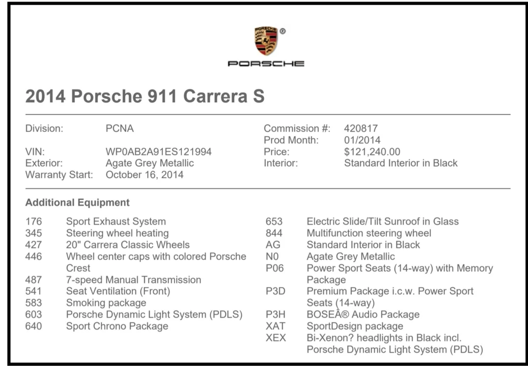 2014 Porsche 991 Carrera S - Image 3 of 7