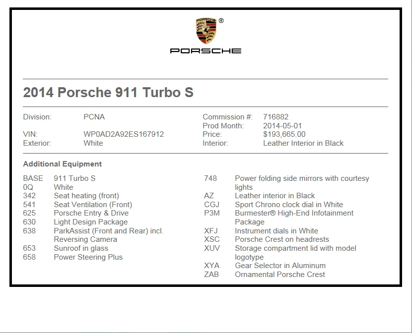 2014 Porsche 991 Turbo S - Image 6 of 6