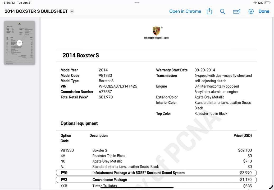 2014 Porsche 981 Boxster S - Image 8 of 11