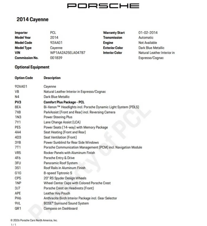 2014 Porsche 958 Cayenne - Image 18 of 20