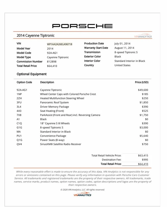 2014 Porsche 958 Cayenne - Image 20 of 20