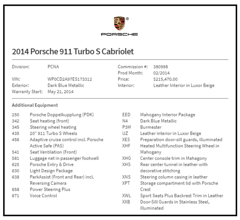 2014 Porsche 991 Turbo S - Image 6 of 7