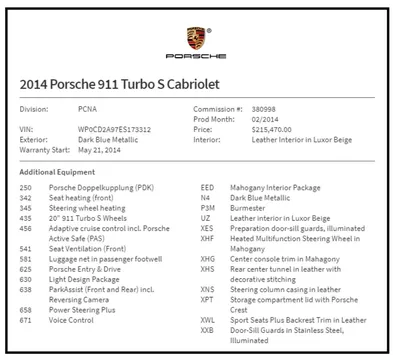 2014 Porsche 991 Turbo S - Image 2 of 7