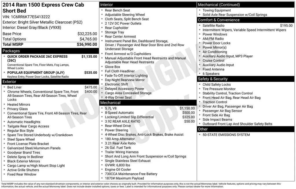 2014 Ram 1500 1st Gen - Image 2 of 2
