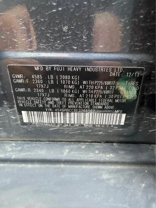 2014 Subaru Outback 4th Gen - Image 5 of 5