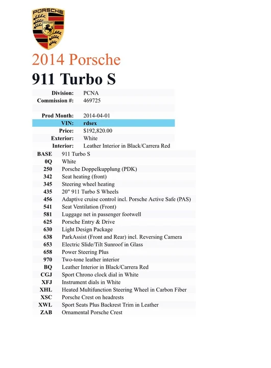 2014 Porsche 991 Turbo S - Image 8 of 9