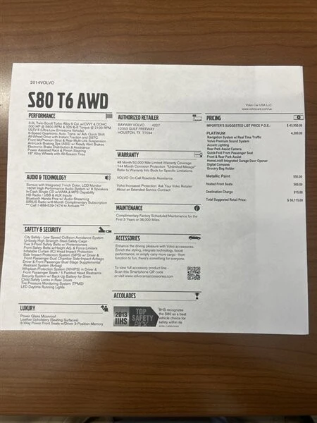2014 Volvo S80 2nd Gen - Image 2 of 4