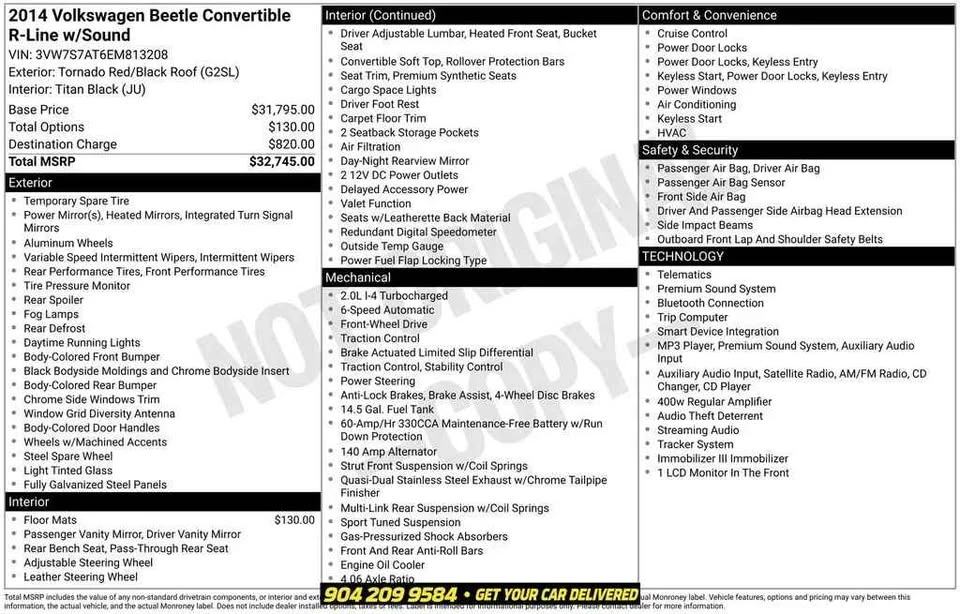 2014 Volkswagen A5 Beetle - Image 20 of 20