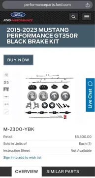 Ford Mustang GT350R Brake Kit