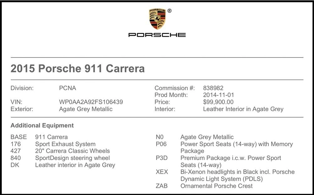 2015 Porsche 991 Carrera - Image 12 of 13