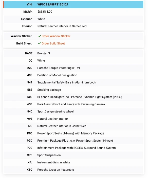 2015 Porsche 981 Boxster S - Image 15 of 20