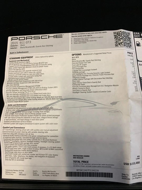 2015 Porsche 991 GT3 - Image 6 of 6