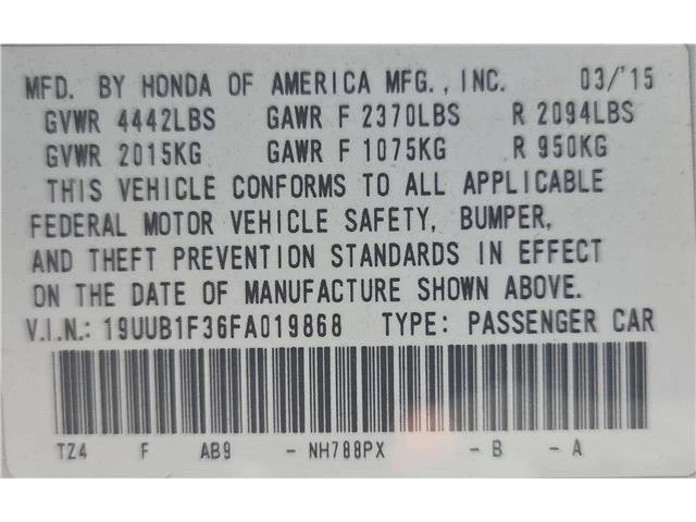 2015 Acura TLX 1st Gen - Image 10 of 11