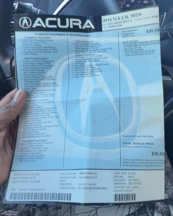 2015 Acura TLX 1st Gen - Image 14 of 14