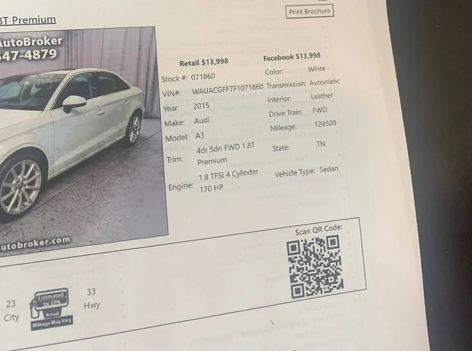 2015 Audi 8V A3 - Image 2 of 6