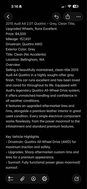 2015 Audi B8 A4 - Image 9 of 11