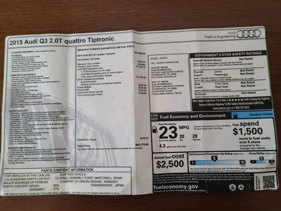 2015 Audi 8U Q3 - Image 19 of 19