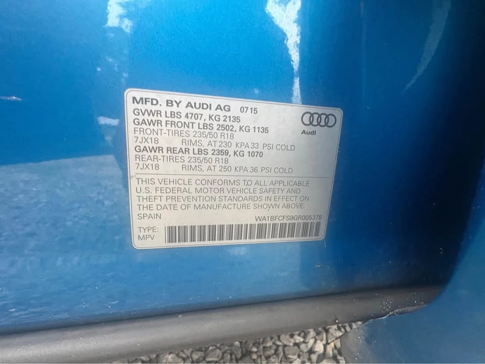 2015 Audi 8U Q3 - Image 7 of 7
