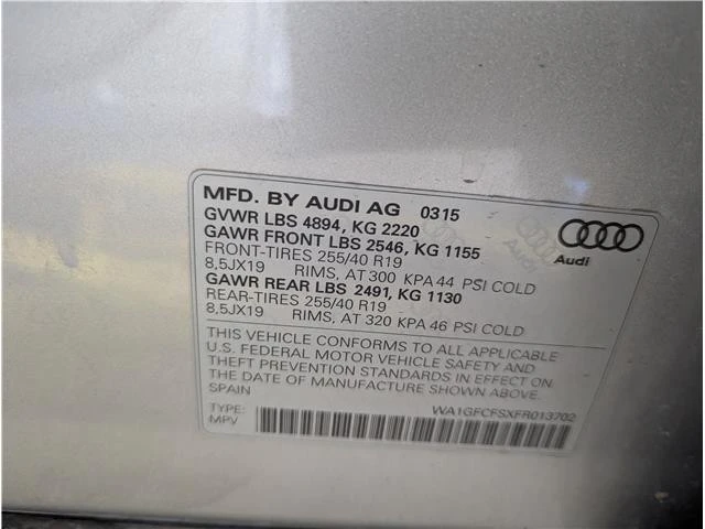 2015 Audi 8U Q3 - Image 9 of 11