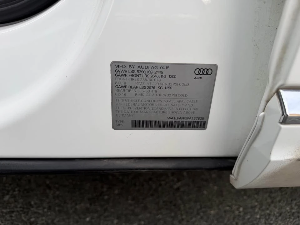 2015 Audi 8R Q5 - Image 9 of 13
