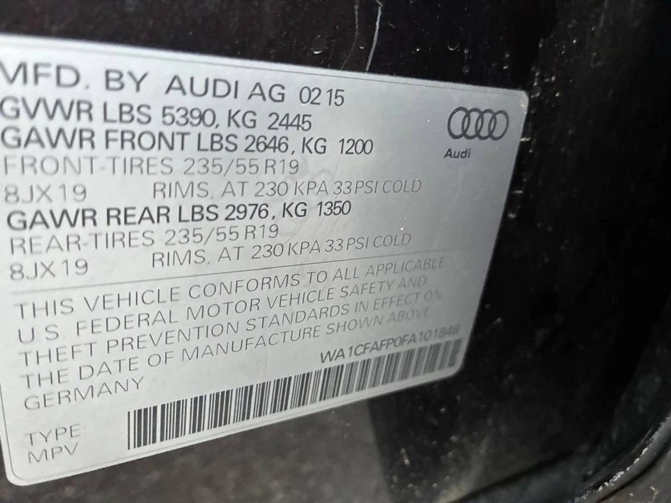 2015 Audi 8R Q5 - Image 12 of 18