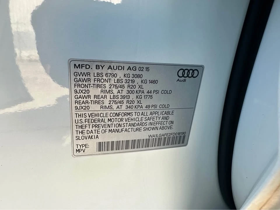 2015 Audi 4L Q7 - Image 8 of 9