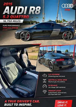 2015 Audi R8 4.2 Quattro Coupe 2D