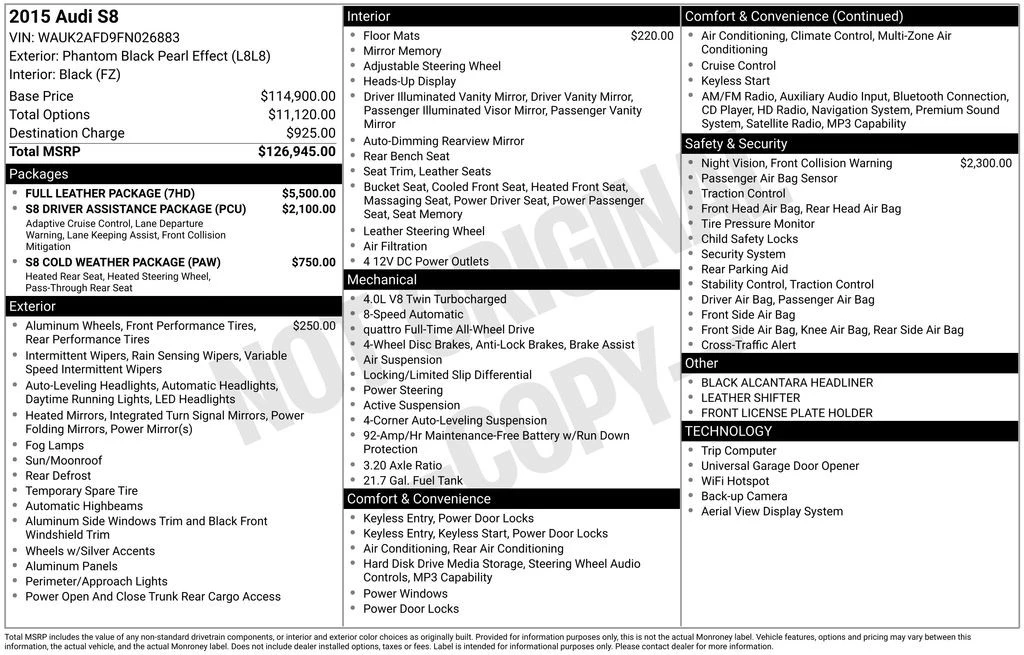 2015 Audi D4 S8 - Image 4 of 12