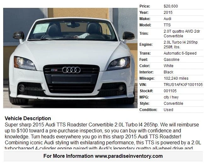2015 Audi TTS Mk3 - Image 2 of 20