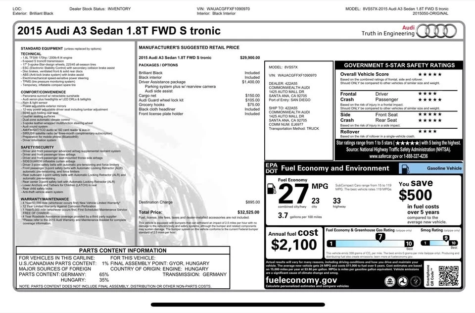 2015 Audi 8V A3 - Image 10 of 13