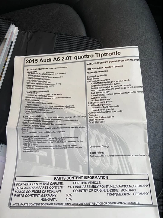 2015 Audi C7 A6 - Image 12 of 12
