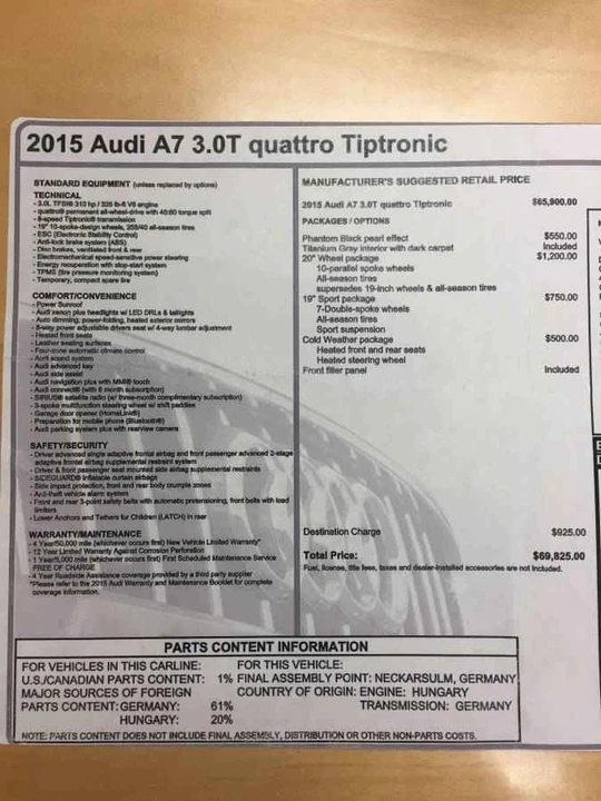 2015 Audi C7 A7 - Image 6 of 6
