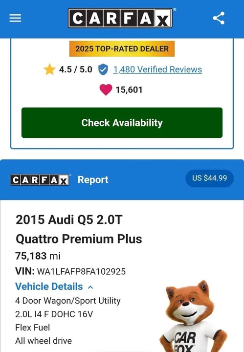 2015 Audi 8R Q5 - Image 2 of 19