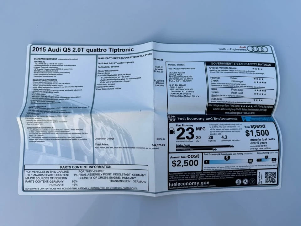 2015 Audi 8R Q5 - Image 12 of 12