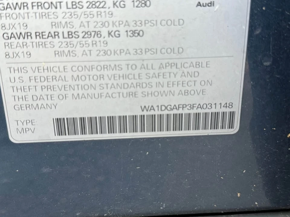 2015 Audi 8R Q5 - Image 15 of 17