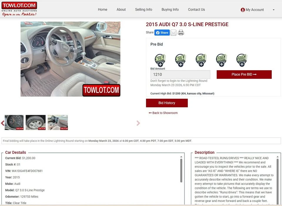2015 Audi 4L Q7 - Image 2 of 4